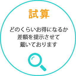 試算 どのくらいお得になるか差額を提示させて戴いております